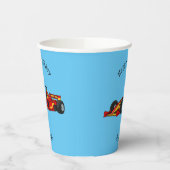 Cartoon voor racewagens met hoge snelheid papieren bekers (Links)