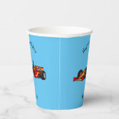 Cartoon voor racewagens met hoge snelheid papieren bekers (Rechts)