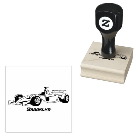 Cartoon voor racewagens met hoge snelheid rubberstempel (Gestempeld)
