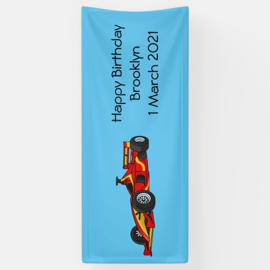 Cartoon voor racewagens met hoge snelheid spandoek (Verticaal)