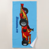 Cartoon voor racewagens met hoge snelheid strandlaken (Voorkant)