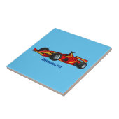 Cartoon voor racewagens met hoge snelheid tegeltje (Zijkant)