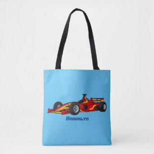 Cartoon voor racewagens met hoge snelheid tote bag