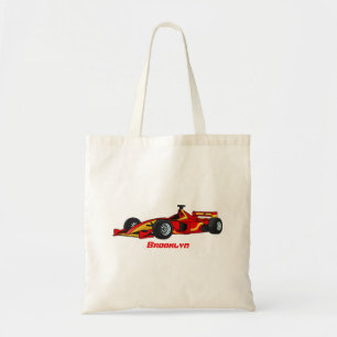 Cartoon voor racewagens met hoge snelheid tote bag