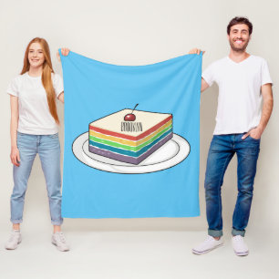 Cartoon voor regenbooggebak fleece deken