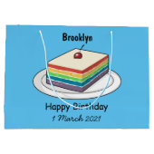 Cartoon voor regenbooggebak groot cadeauzakje (Achterkant)