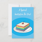 Cartoon voor regenbooggebak kaart (Achterkant)