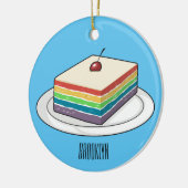 Cartoon voor regenbooggebak keramisch ornament (Links)