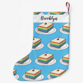 Cartoon voor regenbooggebak kleine kerstsok (Achterkant)