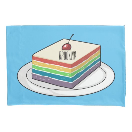 Cartoon voor regenbooggebak kussensloop (Voorkant)