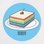 Cartoon voor regenbooggebak labels (Design 1)