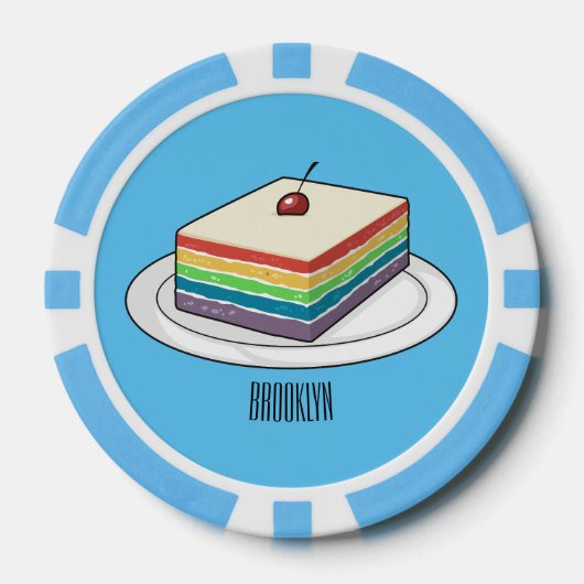 Cartoon voor regenbooggebak poker chips (Voorkant)