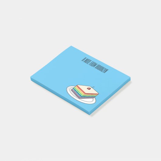 Cartoon voor regenbooggebak post-it® notes (Schuin)