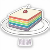 Cartoon voor regenbooggebak sticker (Voorkant)