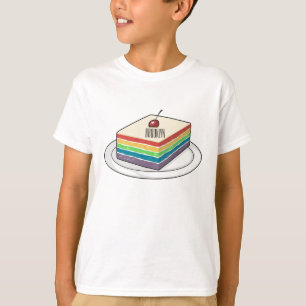 Cartoon voor regenbooggebak t-shirt