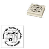 Cartoon voor reparaties en onderhoud van auto's. rubberstempel (Gestempeld)