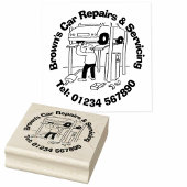 Cartoon voor reparaties en onderhoud van auto's. rubberstempel