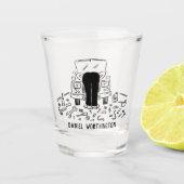 Cartoon voor reparaties en onderhoud van auto's. shot glas (Voorkant)