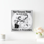 Cartoon voor schilders en decoratoren vierkante klok (Huis)