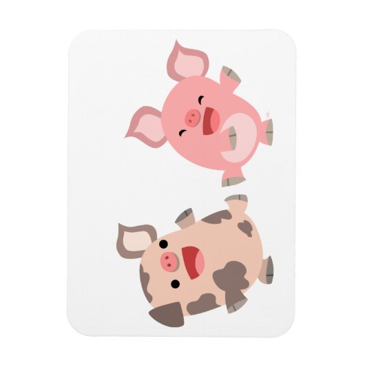 Cartoon voor snelle dansende varkens Flexible Magn Magneet (Verticaal)