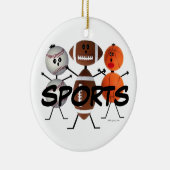 Cartoon voor sportfans keramisch ornament (Rechts)