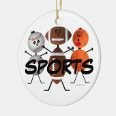 Cartoon voor sportfans keramisch ornament (Links)