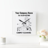 Cartoon voor tapijtreiniging vierkante klok (Huis)