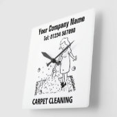 Cartoon voor tapijtreiniging vierkante klok (Hoek)