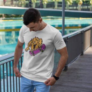 Cartoon voor tijgerskateboarden t-shirt