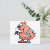 cartoon voor varkensfokkerij briefkaart (Staand voorkant)