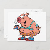 cartoon voor varkensfokkerij briefkaart (Voorkant / Achterkant)