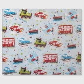 Cartoon voor vervoer cadeaupapier (Vlak)