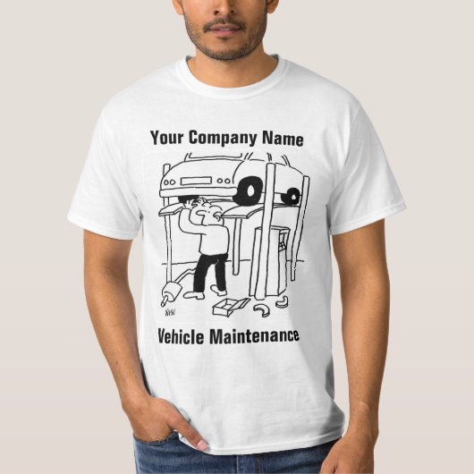Cartoon voor voertuigonderhoud T-Shirt (Voorkant)