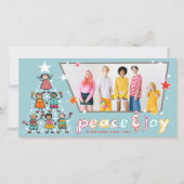 Cartoon voor vrede en vreugde - kerstboom Kinder f Feestdagenkaart (Voorkant)