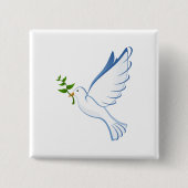 Cartoon voor vredesduif vierkante button 5,1 cm (Voorkant)
