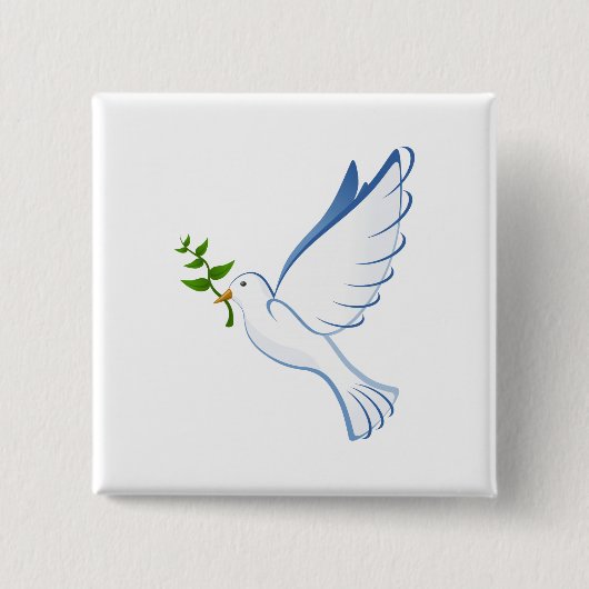 Cartoon voor vredesduif vierkante button 5,1 cm (Voorkant)