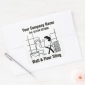 Cartoon voor wandbekleding en vloerkleuring vierkante sticker (Envelop)