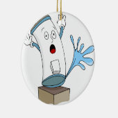 Cartoon voor waterverwarmingstoestel met lekken keramisch ornament (Rechts)