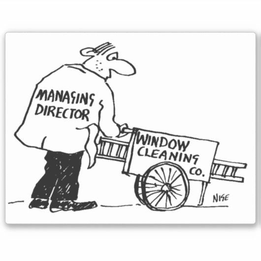 Cartoon voor Windows Cleaner. Sticker (Voorkant)