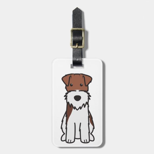 Cartoon voor wirespeed fox terrier Dog Bagagelabel (Voorkant verticaal)
