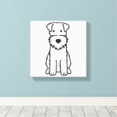 Cartoon voor wirespeed fox terrier Dog Canvas Afdruk (Insitu (Houten vloer))
