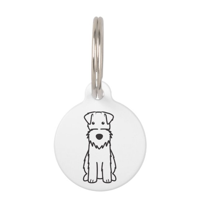 Cartoon voor wirespeed fox terrier Dog Huisdierpenning (Voorkant)