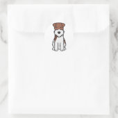 Cartoon voor wirespeed fox terrier Dog Ronde Sticker (Tas)