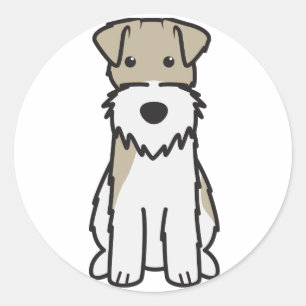 Cartoon voor wirespeed fox terrier Dog Ronde Sticker