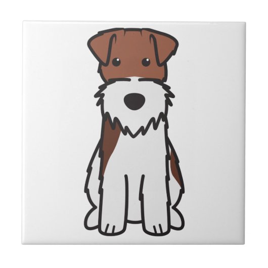 Cartoon voor wirespeed fox terrier Dog Tegeltje (Voorkant)