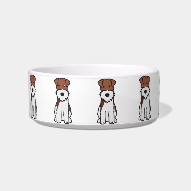 Cartoon voor wirespeed fox terrier Dog Voerbakje (Links)