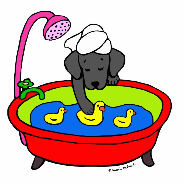 Cartoon voor zwart lab en rubber fotobeeldje magneet (Voorkant)