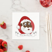 Cartoon voor zwarte kerstman servetten (Insitu)