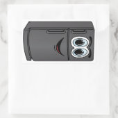 Cartoon voor zwarte koelkast rechthoekige sticker (Tas)