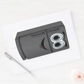 Cartoon voor zwarte koelkast rechthoekige sticker (Envelop)